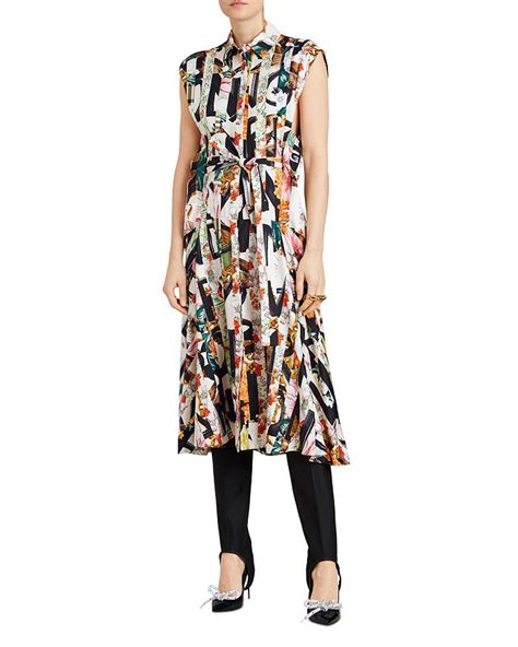 Burberry Sacha Silk Mixed Graffiti Print Dress